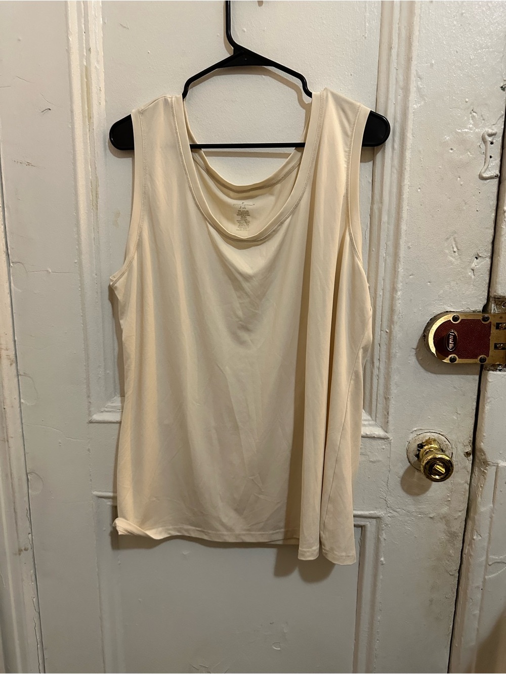 Lane Bryant Cream Draped Cowl Neck Sleeveless Top